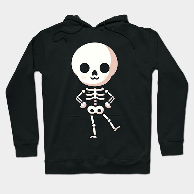 Cute Halloween Skeleton in a Dancing Pose | Halloween Design for Skeleton Lovers Hoodie by Nora Liak